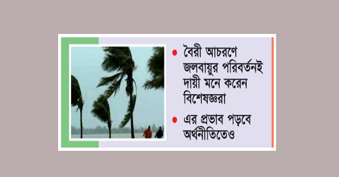 আবহাওয়ার বৈরী আচরণে বাড়ছে দুর্যোগের ঝুঁকি